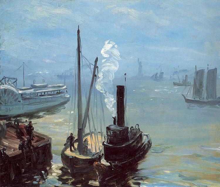 Glackens, William James Tugboat and Lighter oil painting image